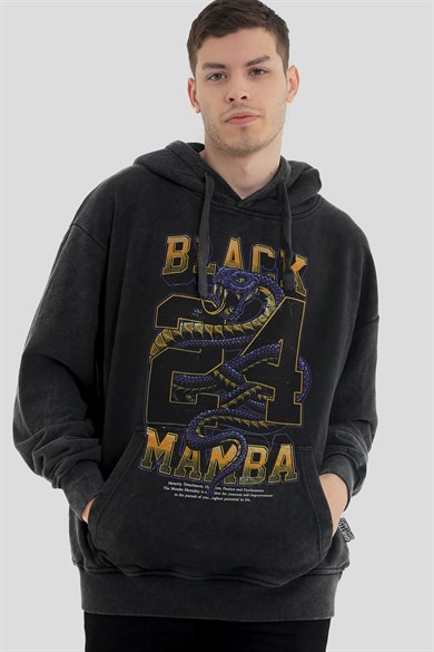 Ghetto Off Limits - Black Mamba Yıkamalı Antrasit Oversize Sweatshirt