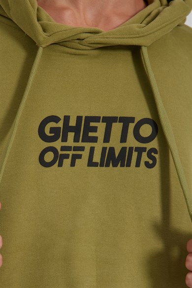 Ghetto Off Limits - Front Logo Printed Hoodie